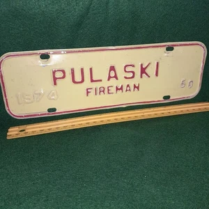 Pulaski County VA 1974 Feuerwehrmann #50 Nummernschildauflage - Bild 1 von 6