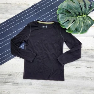 Smartwool Kids Classic Thermal Merino Wool Base Layer Crew Long Sleeve Black L - Picture 1 of 7
