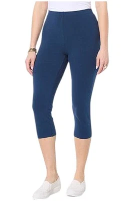 Rhonda Shear Women's Flat Front Mid-Calf Legging Navy - Image 1 of 2