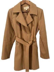 Michael Kors Woll Trenchcoat mit Gürtel Camel Farbe Gold Hardware Gr. 10 TOP - Bild 1 von 10