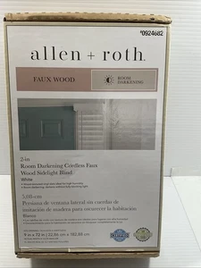 Allen+ Roth 2” Wide Slat Cordless-faux Wood Sidelight Blind-fits 9”x72” - Picture 1 of 4