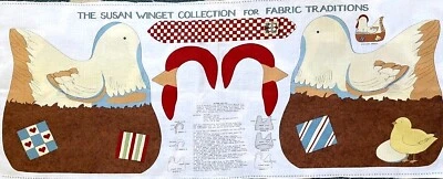Edredón Tela Algodón Tradiciones The Susan Winget Agatha the Hen Panel 18" x 44" Foto 1 de 2