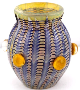 MCM Vintage Años 50 Murano Italia Filigrana Joya Azul Olor Tarro Botella Tabaco 3.25" - Imagen 1 de 9