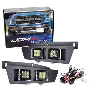 Kit de luces antiniebla LED cúbicas dobles 80W 2x2 con cable de cubierta de panel para Raptor 2017-20 - Imagen 1 de 10
