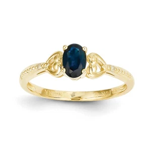 10k Yellow Gold Sapphire Diamond Ring 10XB282 Size 7 - Picture 1 of 1