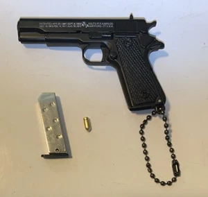 1:3 Toy Pistol Gun Metal Mini Model Keychain W/ Disassembly Bullet Clip New Blk - Picture 1 of 4