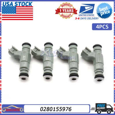 Set of 4 Fuel Injectors for 2001-2003 Chrysler PT Cruiser 2.4L L4 Gas 0280155976 Foto 1 de 4