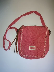 Vintage 1980s Bongo Railroad Denim Red White Striped Purse Crossbody Bag - Picture 1 of 12