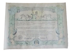 sOLEMNES MISTERIOS ANTIGUA ORDEN DE LAS PROFUNDIDADES CERTIFICADO EN BLANCO VINTAGE USN neocurio - Imagen 1 de 15
