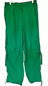 Love Tree Parachute Cargo Pants Large Green Wide Leg Baggy Loose Fit Hip Hop 90s - Picture 1 of 11