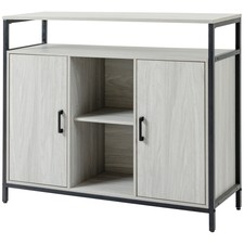 HOMCOM Mobile Cucina con 2 Armadietti e Ripiani Grigio Chiaro 100x34x87.2cm