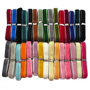 Chenkou Craft 30 Yards 3/8" Velvet Ribbon Total 30 3/8"(10mm), Multicolored  - Picture 1 of 7