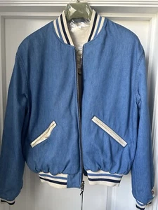 Gucci Bomber Giacca Reversibile 50 Seta Cotone Fungo Blu Grande £3300 41250G - Foto 1 di 20