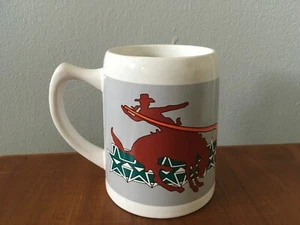 Vintage 1987 The Paradies Shops Houston Cowboy Stein große Tasse Texas Wrangler Rodeo - Bild 1 von 4