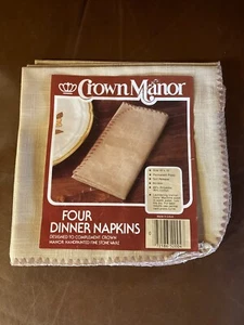 Vintage Crown Manor Four Dinner Napkins - Picture 1 of 5