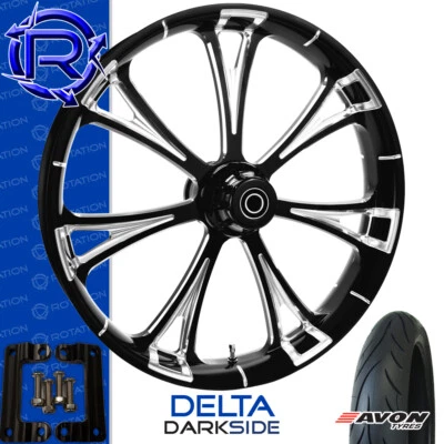 Rueda de motocicleta Rotation Delta DarkSide paquete Kawasaki Vaquero Vulcan 21" Foto 1 de 3