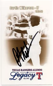 Texas Rangers Alumni Legacy *AUTOGRAFIADO* Postal Curtis Wilkerson SGA - Imagen 1 de 1