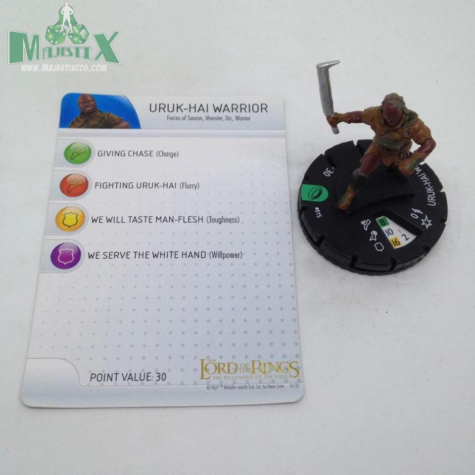 Heroclix The Lord of the Rings: Fellowship of the Ring set Uruk-Hai Warrior #015 - Image 1 of 1