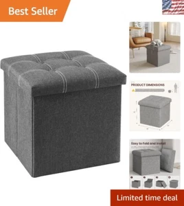 Versatile 15" Storage Ottoman with Padded Seat - Ideal for Dorms & Living Rooms - Picture 1 of 9