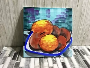 Museum of Fine Art Boston Fruit Bowl Tile Trivet Made In Italy Hand Painted 8x8 - Picture 1 of 5