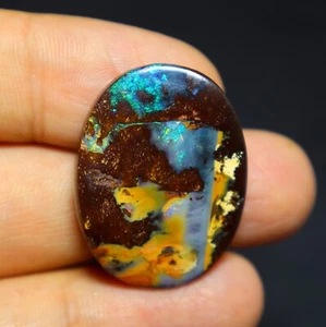 55, kt Australischer Boulder Opal Glatt Cabochon Lose Edelstein 32 x 23 x 7 mm Ovale Form - Bild 1 von 7