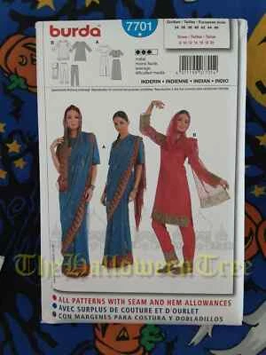 Burda 7701 Indian Sari kurti sewing pattern Skirt Tunic Kurta with Pants SZ 8-20 - Image 1 of 4