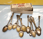 12 SILVER PLATE SPOONS - NOT A SET MOST READ EPNS LOT - U