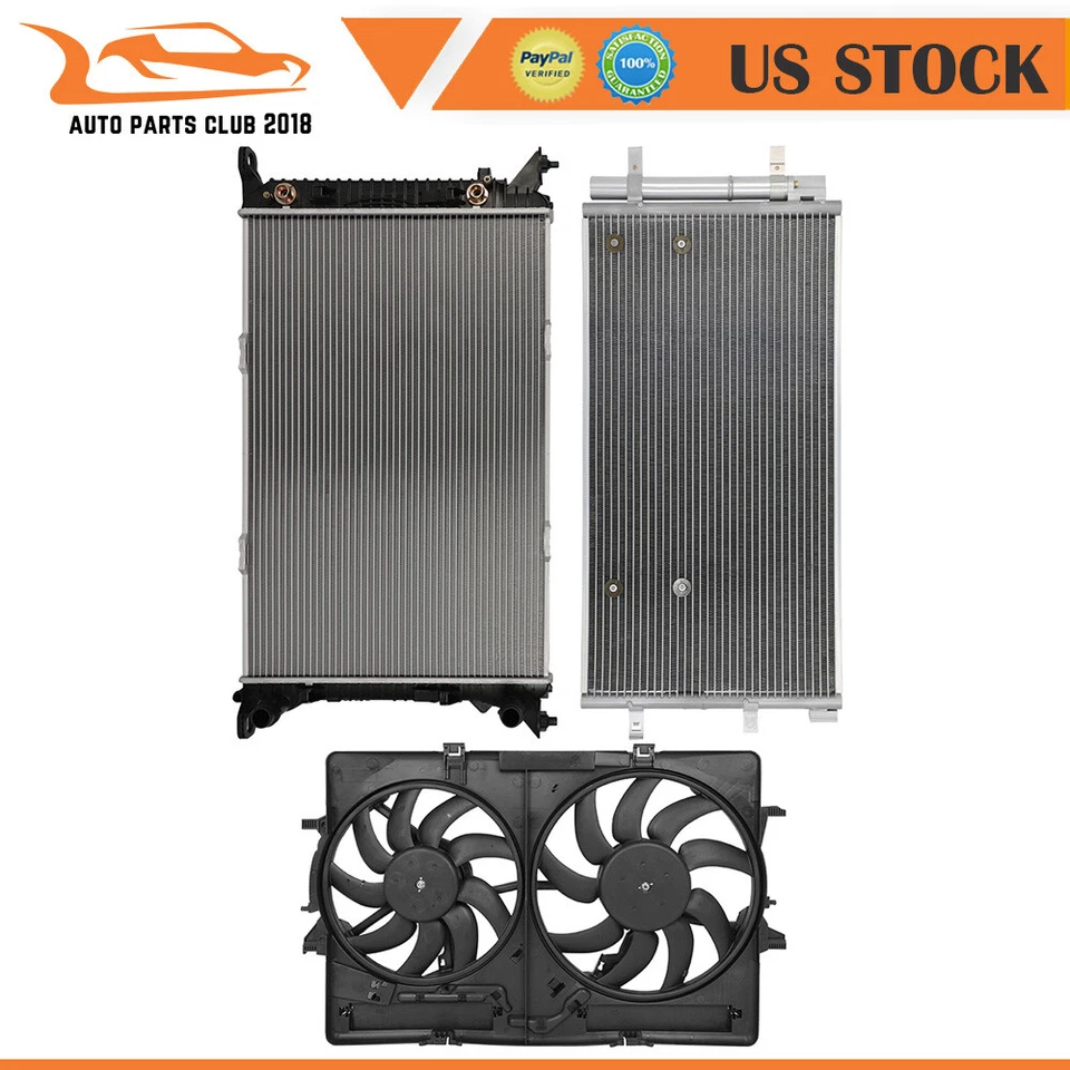 Radiator Condenser Cooling Fan Kit Fit for 2011 2012 2013 2014 2015-2017 Audi Q5 Foto 1 de 4