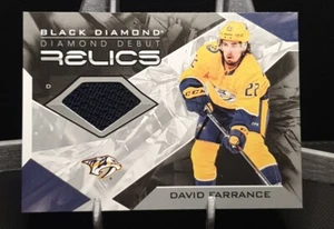 2021-22 UD BLACK DIAMOND DEBUT RELICS ROOKIE - DAVID FARRANCE - PREDATORS - Bild 1 von 2