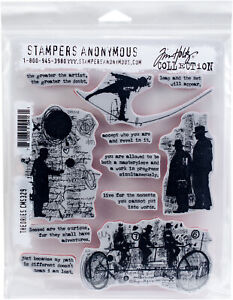 Stampers Anonymous Tim Holtz Cling Stamps 7"X8.5"-Theories