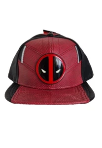 Deadpool Imitation Leather Metal Badge Logo Bioworld Cap Baseball Cap Marvel - Picture 1 of 10