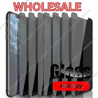 LOTE de protectores de pantalla de vidrio templado de privacidad para iPhone 14 13 12 11 Pro Max XR 8 Foto 1 de 4