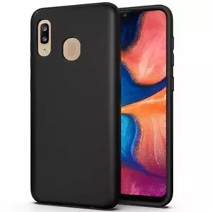 Custodia antiurto TPU sottile morbida nera per Samsung Galaxy A20 - Foto 1 di 1