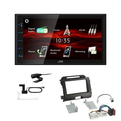 JVC Bluetooth 2DIN DAB+ Autoradio für KIA Sportage 2010-2015 schwarz - Bild 1 von 4