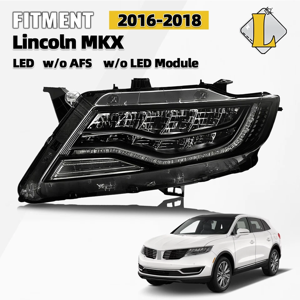 Headlight For 2016-2018 Lincoln MKX LED Without Auto Leveling Left Driver Side Foto 1 de 4