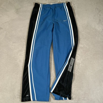 Pantalones deportivos de calentamiento vintage Y2K Nike Hoops juveniles talla XL azul a rayas Dri-Fit Foto 1 de 4
