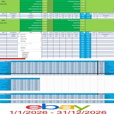 2026 Ebay Accounting Spreadsheet Business Software Include your email in order - Image 1 of 3