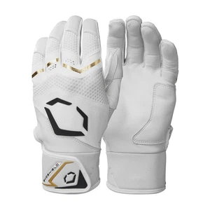 Guantes de bateo de béisbol/softbol Evoshield Carbyne para adultos - equipo blanco - grandes - Imagen 1 de 4