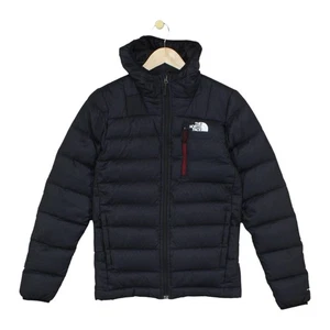North Face 550 Down Quilted Jacket Mens Size XS Black Hooded Full Zip Insulated - Picture 1 of 15