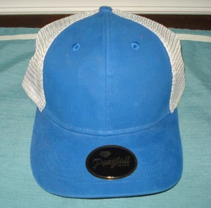 Womens Outdoor Cap Womens  Blue White Ponytail  Cap -Adjustable   New! - Picture 1 of 4