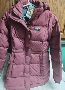 L.L.Bean Women's Mountain Classic Parka Downtek Insulated XS Petite Burgundy NWT - Picture 1 of 13