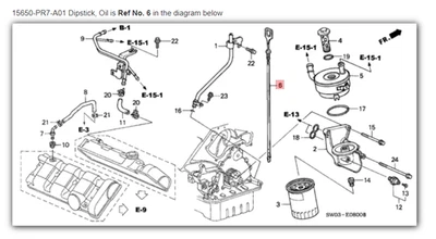 Varilla de medición HONDA ACURA GENUINA OEM NSX, tubo respirador de aceite ☆ 15650-PR7-A01 ☆ Foto 1 de 2