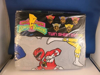 Vintage 1994 Power Rangers Twin Sheet Set New Sealed Springs Industries USA 90s - Image 1 of 4