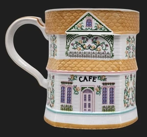 Vintage Orange Lenox Village Cafe Mug Fine Porcelain 1992 Handcrafted In Taiwan - Picture 1 of 7