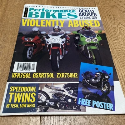 Performance Bikes May 1990, Suzuki GSXR750 vs Kawasaki ZXR750 vs Honda VFR750 - Image 1 of 4