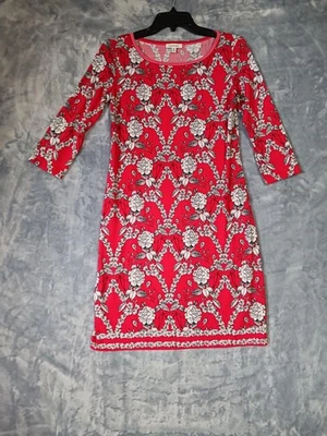 Vestido Max Studio para mujer XS rojo floral manga 3/4 funda cuello redondo tejido elástico Foto 1 de 4