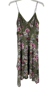 WHBM Dress Green Floral Fairy Forest Grunge Sundress Cottage Earthy Sz 2 Velvet - Picture 1 of 10