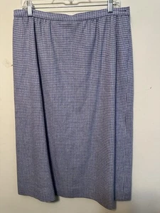 Vintage 80er Pendleton Fischgrät blau Tweed 100 % Wolle Rock klassisch Größe 18 - Bild 1 von 4