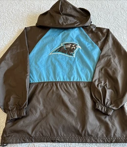 Reebok NFL Carolina Panthers Youth Large 14–16 Black Half Zip Windbreaker - Picture 1 of 7
