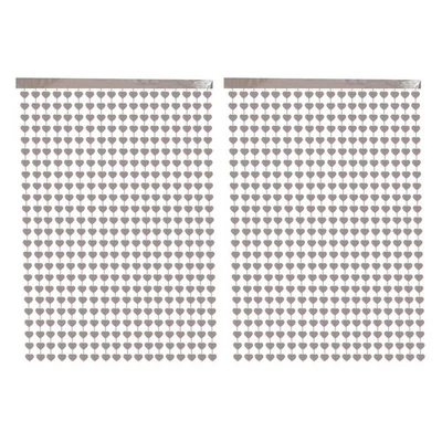 2x Corazón Oropel Cortina de Lluvia 1 por 2 Metros Tela Decorativa Fiesta Telón de Fondo Foto 1 de 4